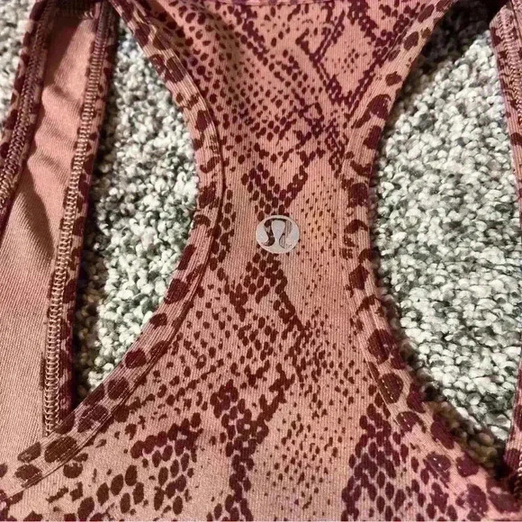 Lululemon Cool Racerback Desert Snake Bark Berry Multi Yoga Stretch Size 0 - Picture 6 of 8